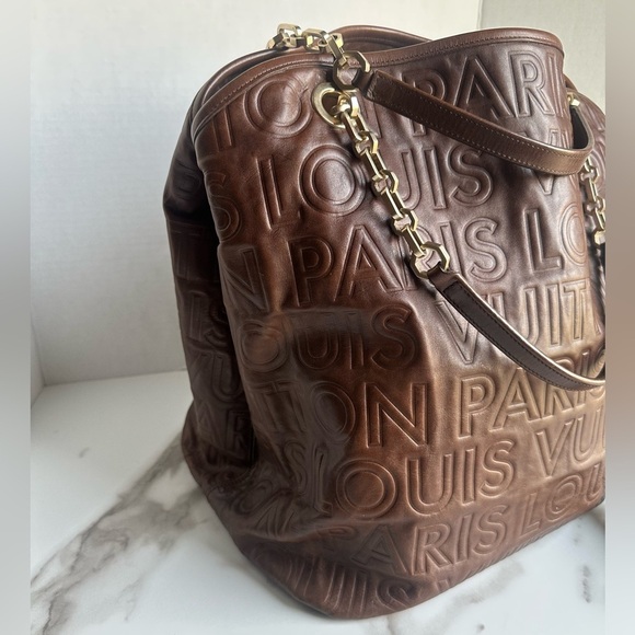 Louis Vuitton Brown Embossed Tote - Picture 6 of 15
